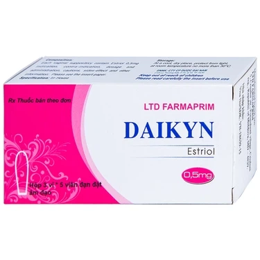 Thuốc điều trị các triệu chứng tiết niệu, sinh dục do thiếu estrogen Daikyn hộp 3 vỉ x 5 viên