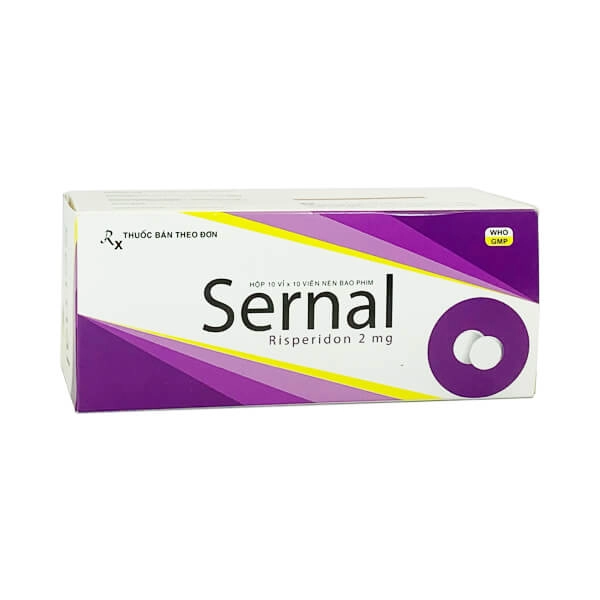 Thuốc hướng tâm thần Sernal (Risperidon 2mg) hộp 100 viên