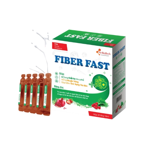 Hỗ trợ bổ sung chất xơ cho cơ thể FIBER FAST N-BioTech hộp 20 ống x 10ml