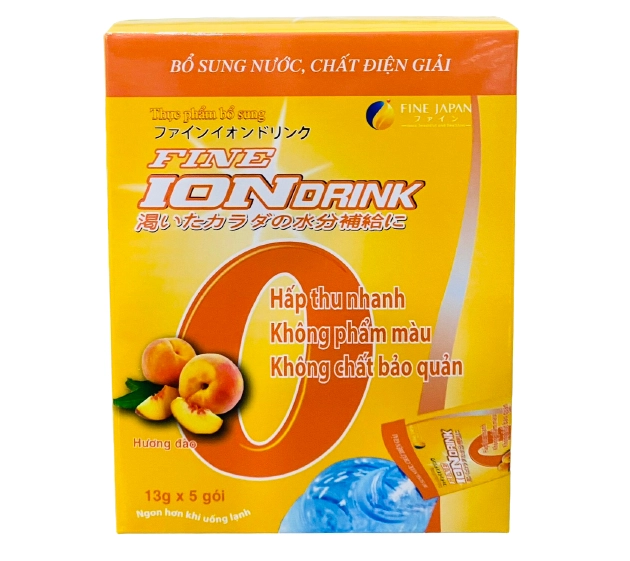 Bổ sung nước chất điện giải Ion Drink (hương đào) hộp 5 gói x 13g