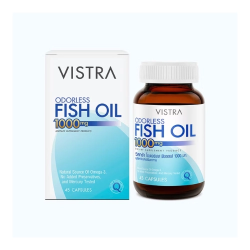 Giúp cải thiện triệu chứng khô mắt Vistra Odorless Fish Oil 1000mg hộp 1 lọ 45 viên