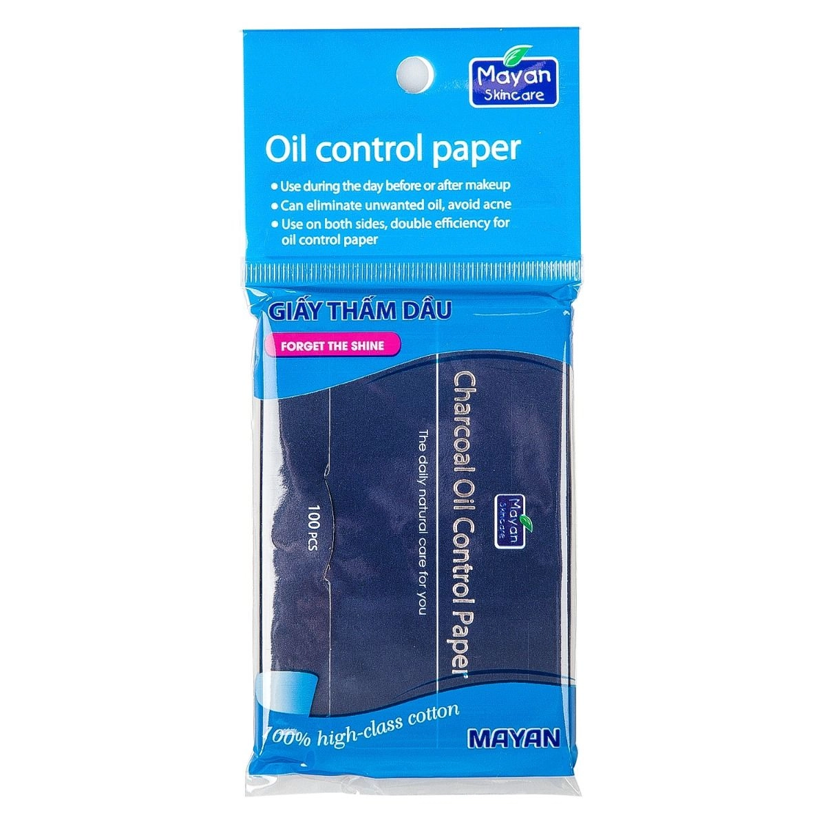 Giấy Thấm Dầu MAYAN Charcoal Oil Control Paper  gói 100 tờ