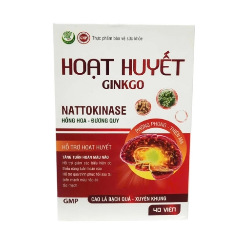 Hỗ trợ tăng cường tuần hoàn máu não Hoạt huyết GINKGO Vạn Tâm hộp 40 viên