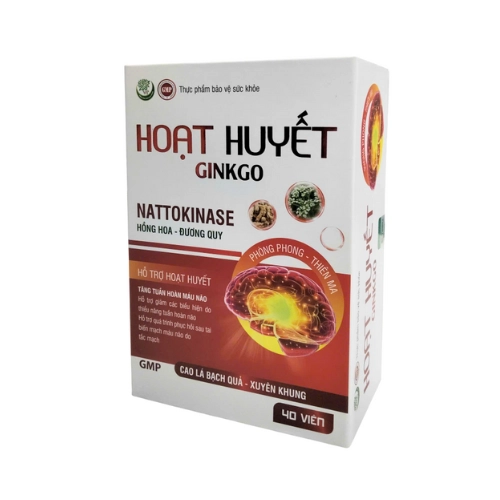 Hỗ trợ tăng cường tuần hoàn máu não Hoạt huyết GINKGO Vạn Tâm hộp 40 viên