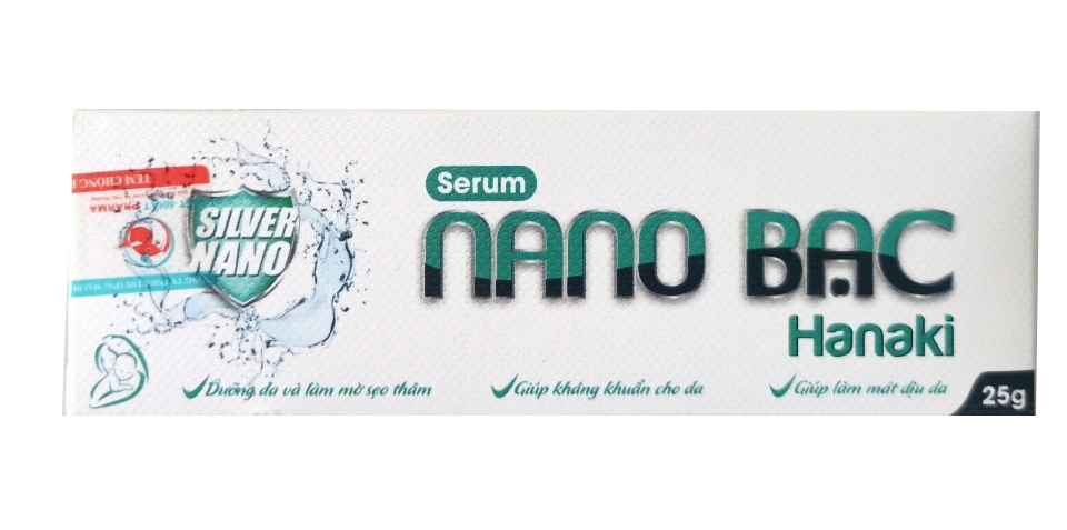 Kem dưỡng da làm mờ sẹo thâm Serum Nano Bạc Hanaki hộp 1 tuýp 25g