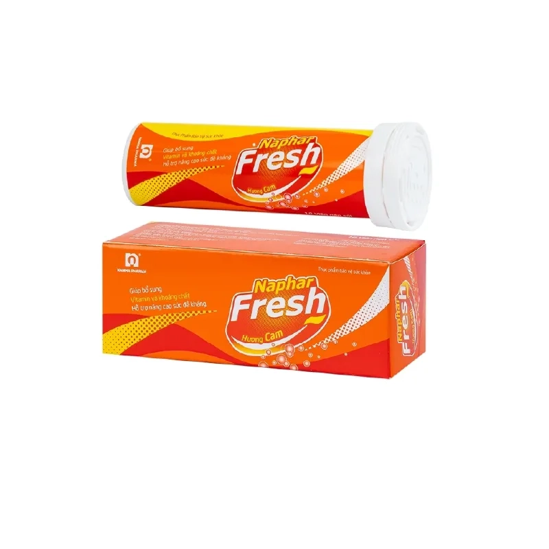 Hỗ trợ bổ sung vitamin và khoáng chất Naphar Fresh tuýp 10 viên sủi