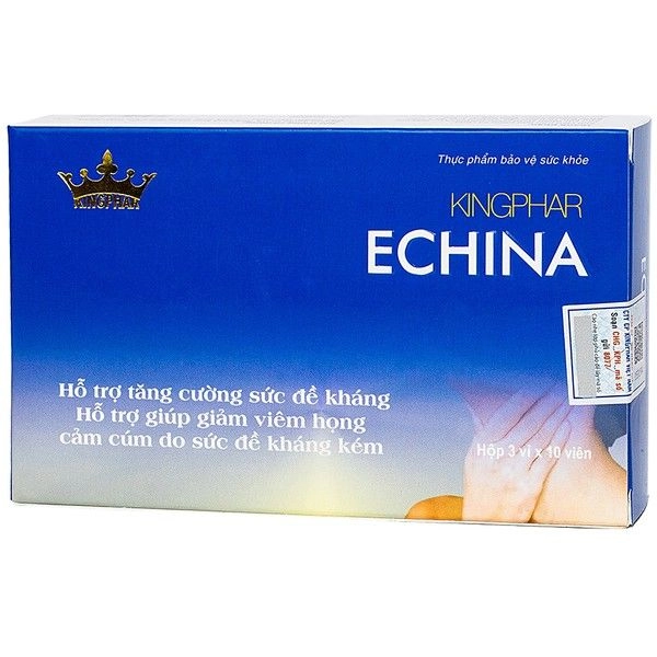 Viên Uống Hỗ Trợ Điều Trị Viêm Họng Kingphar Echina hộp 30 viên