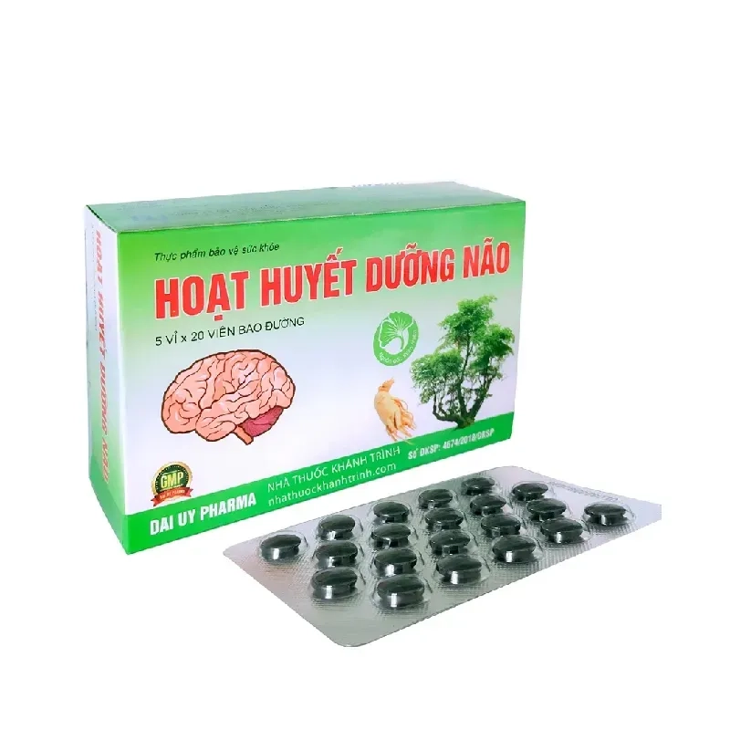 Hoạt huyết dưỡng não Đại Uy hộp 100 viên bao đường