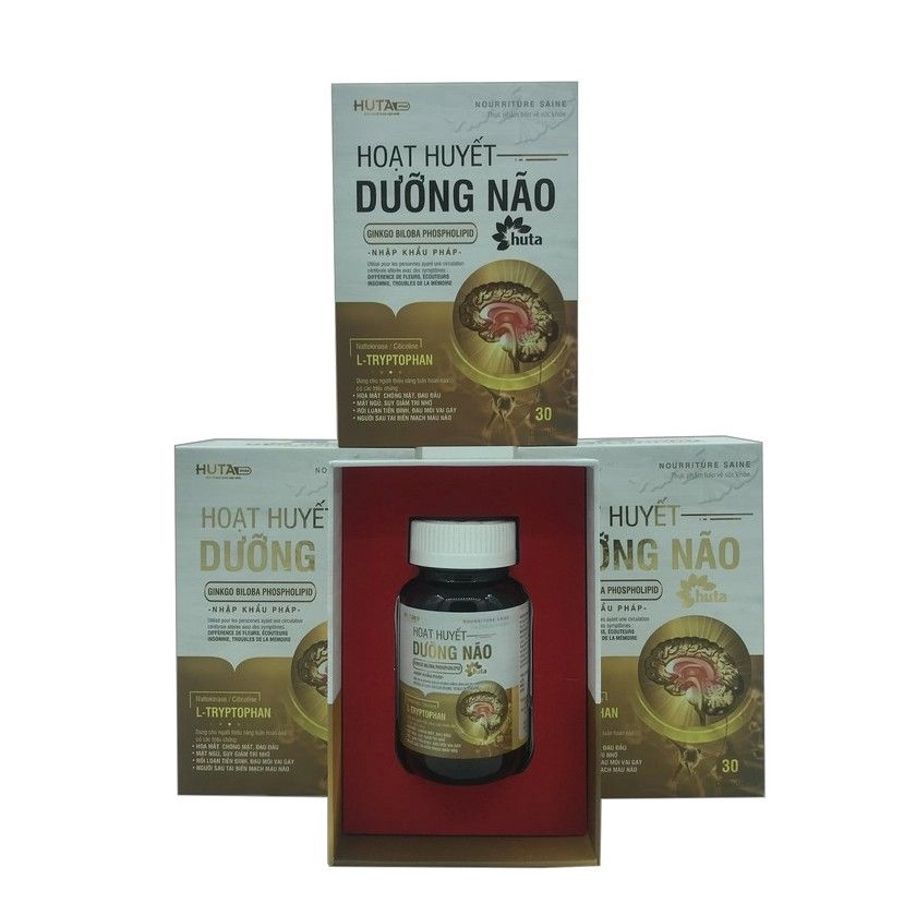 Hỗ trợ tăng cường tuần hoàn não Hoạt Huyết Dưỡng Não Huta hộp 1 lọ 30 viên nang cứng