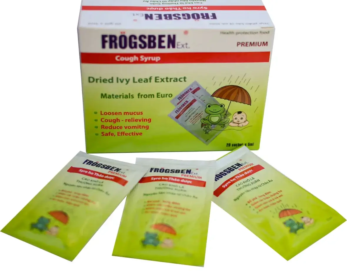 Syro ho thảo dược  FROGSBEN Ext Premium Cao khô lá Thường Xuân hộp 20 gói x 5ml