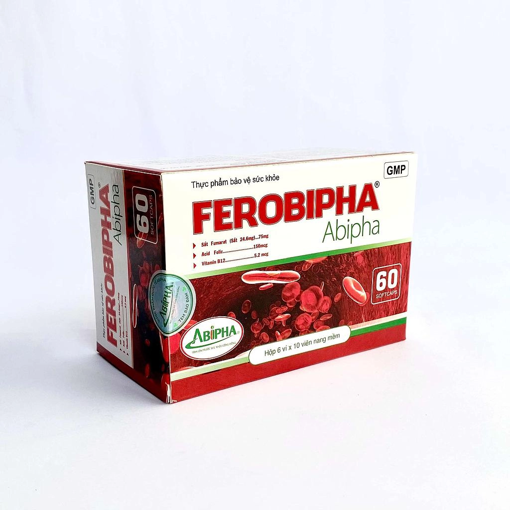 Viên uống bổ sung sắt FEROBIPHA Abipha hộp 6 vỉ x 10 viên