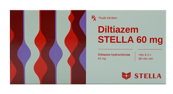 Thuốc chống đau thắt ngực Diltiazem STELLA 60mg hộp 30 viên