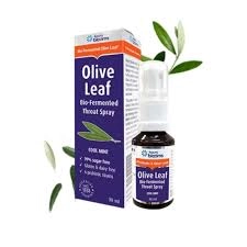 Dụng dịch xịt họng Olive Leaf Bio-Fermented Throat Spray Henry Blooms  hộp 1 chai 30ml