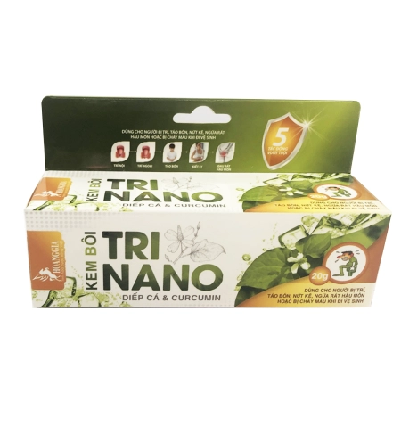 Kem bôi trĩ TRI NANO Diếp Cá & Curcumin hộp 1 tuýp 20g