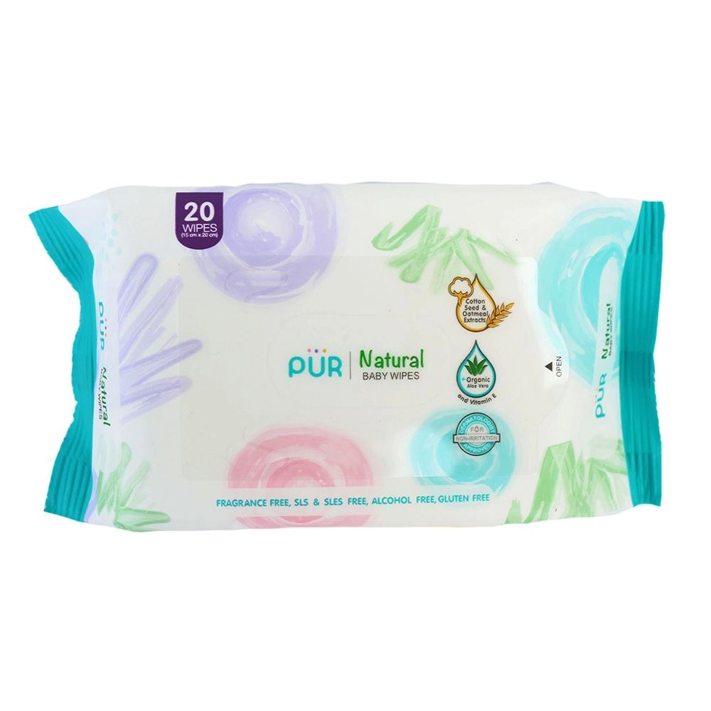Khăn ướt trẻ em Pur Natural Baby Wipes gói 20 tờ