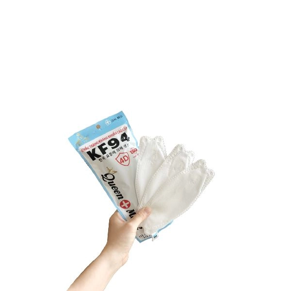 Khẩu trang kháng khuẩn cao cấp KF94 Queen Mask (trắng) gói 10 cái