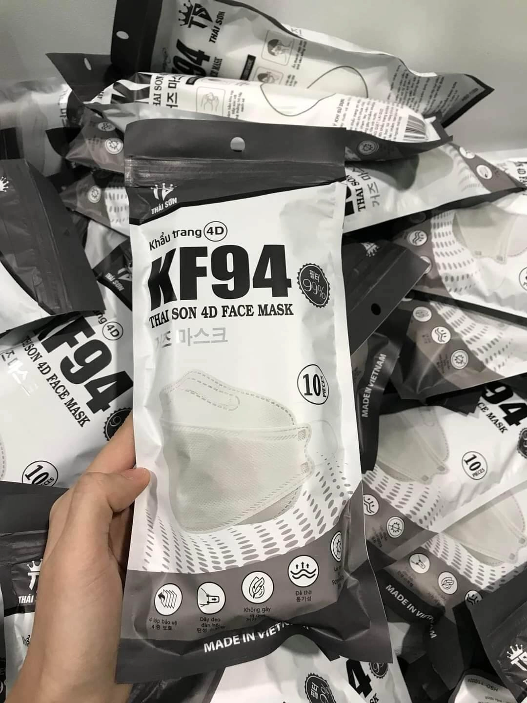 Khẩu trang 4D KF94 Thái Sơn gói 10 cái