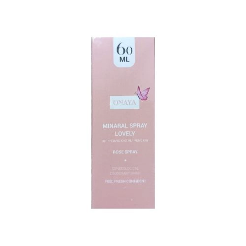 Xịt khoáng khử mùi vùng kín màu hồng Minaral Spray Lovely ONAYA hộp 1 chai 60ml