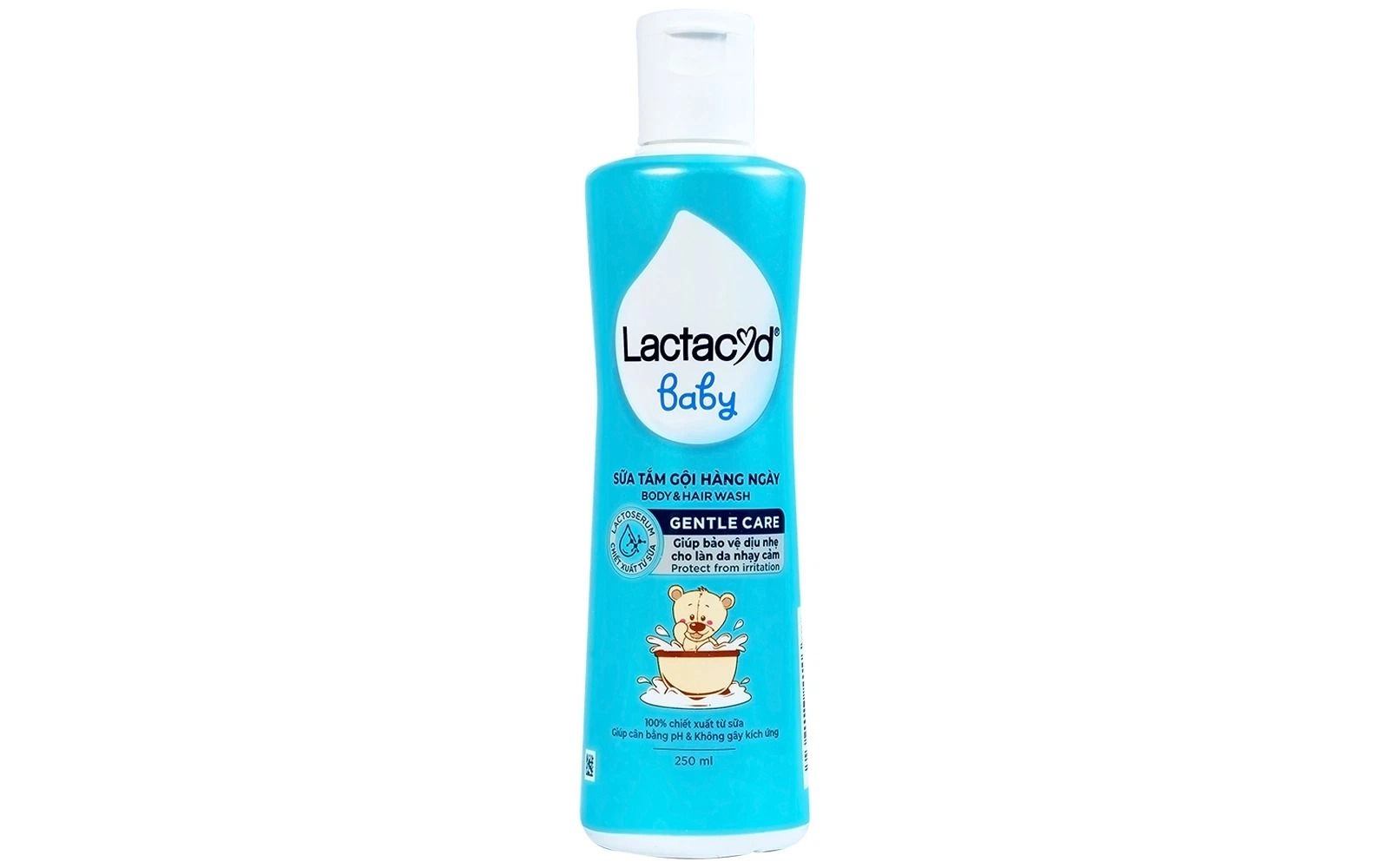 Sữa tắm gội hàng ngày Lactacyd Baby GENTLE CARE chai 250ml