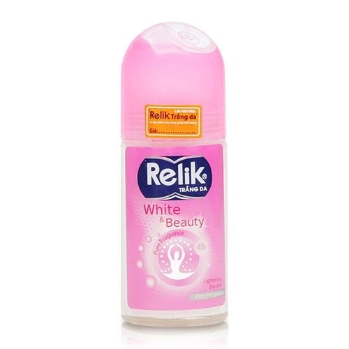 Lăn khử mùi Relik Trắng Da White & Beauty (hồng) chai 50ml