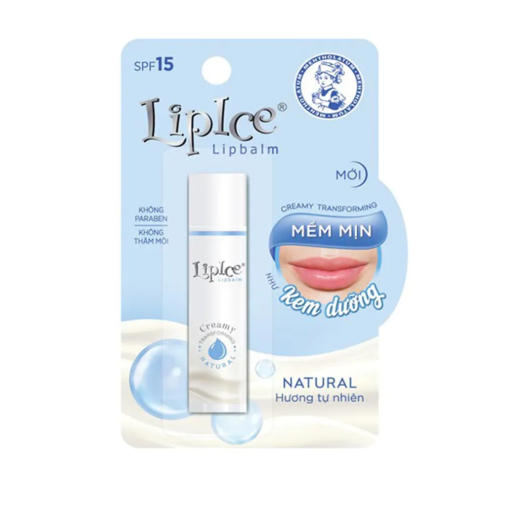 Son dưỡng không màu LipIce Lipbalm Creamy Natural SPF15 tuýp 4.3 g