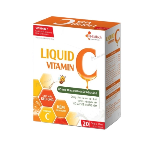 Hỗ trợ tăng cường sức đề kháng LIQUID VITAMIN C N-BioTech hộp 20 ống x 10ml