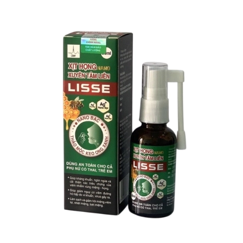 Giảm ho, kháng khuẩn Xịt họng nano Xuyên Tâm Liên Lisse hộp 1 chai 30ml