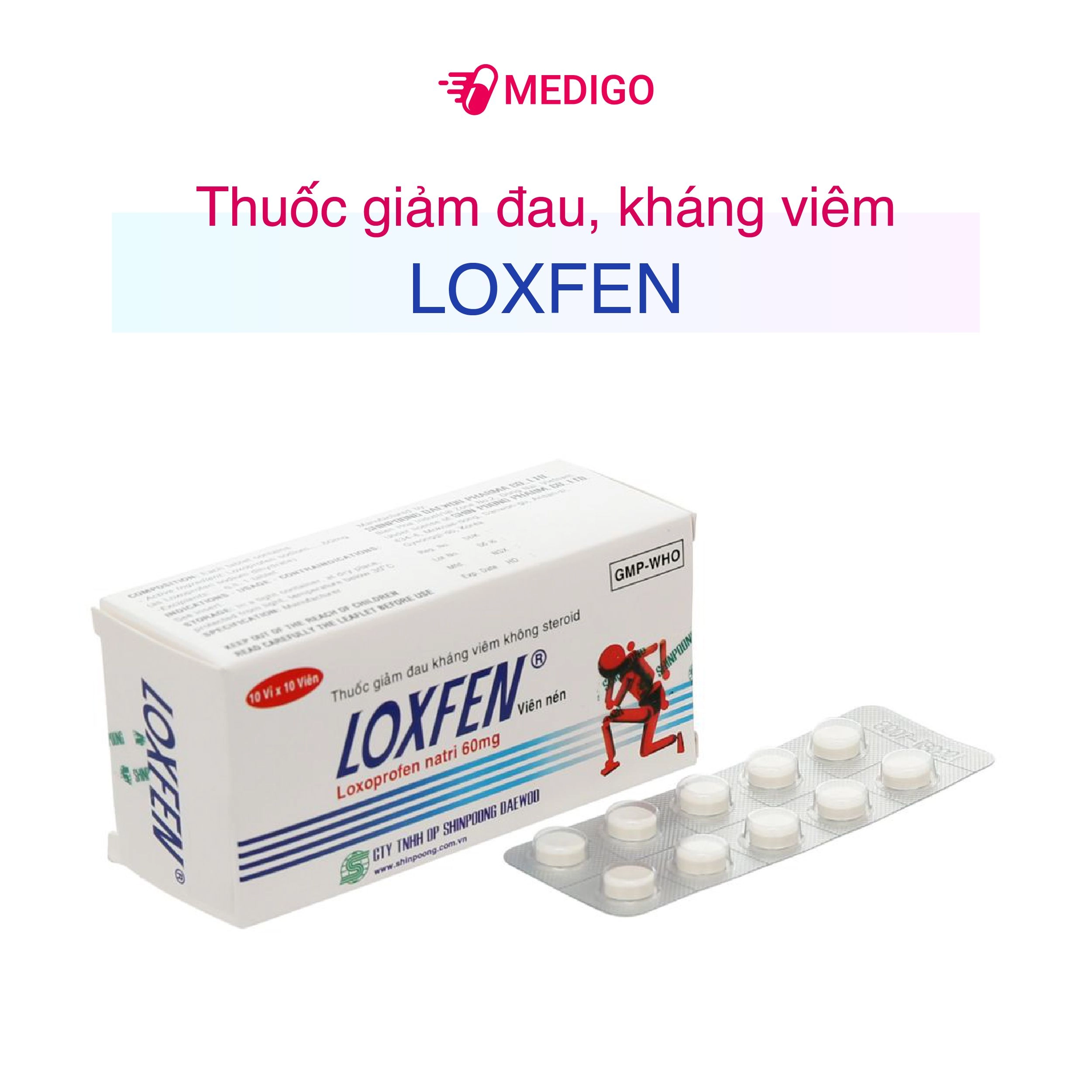Thuốc giảm đau, kháng viêm Loxfen 60mg hộp 100 viên
