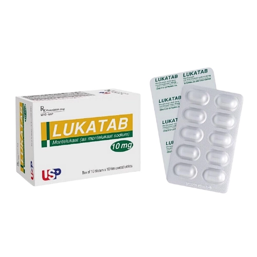 Điều trị và dự phòng hen phế quản, viêm mũi dị ứng Lukatab Montelukast 10mg USP hộp 3 vỉ x 10 viên