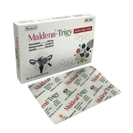 Viên nén đặt âm đạo Maldena - Trigy hộp 1 vỉ x 10 viên