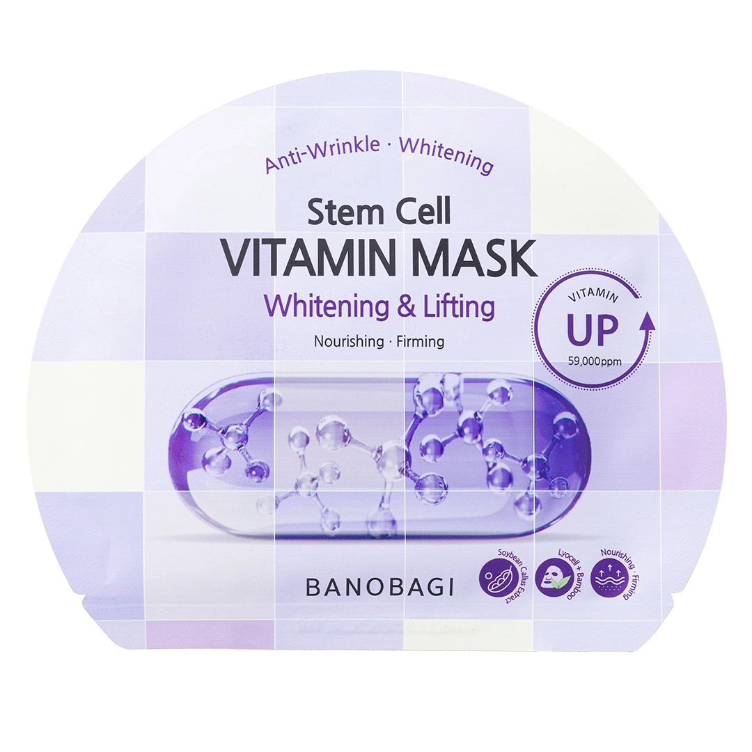 Mặt nạ dưỡng ẩm Banobagi Stem Cell Vitamin Mask Whitening & Lifting (Tím) gói 1 cái