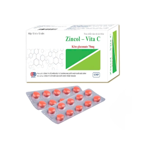 Hỗ trợ bổ sung kẽm và vitamin C giúp tăng sức đề kháng Zincol - Vita C hộp 10 vỉ x 10 viên