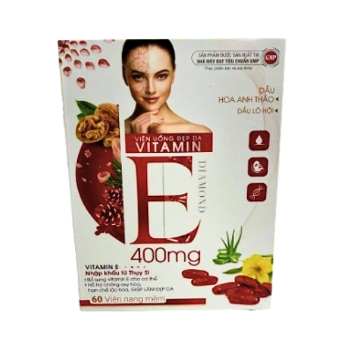 Hỗ trợ hạn chế lão hoá da, làm đẹp da Vitamin E Diamond hộp 1 lọ x 60 viên