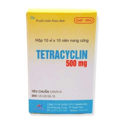 Thuốc kháng sinh Tetracyclin 500mg (THANH HÓA) hộp 10 vỉ x 10 viên