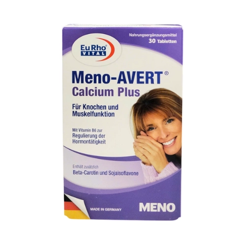 Hỗ trợ cân bằng nội tiết tố nữ EuRho Vital Meno-AVERT Calcium Plus hộp 30 viên