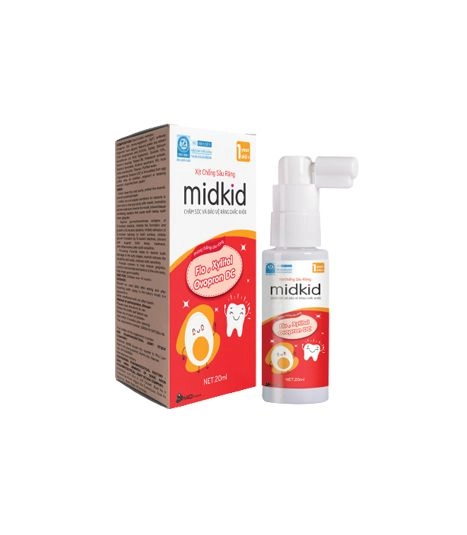 Xịt chống sâu răng Midkid (vị táo) hộp 1 chai 20ml