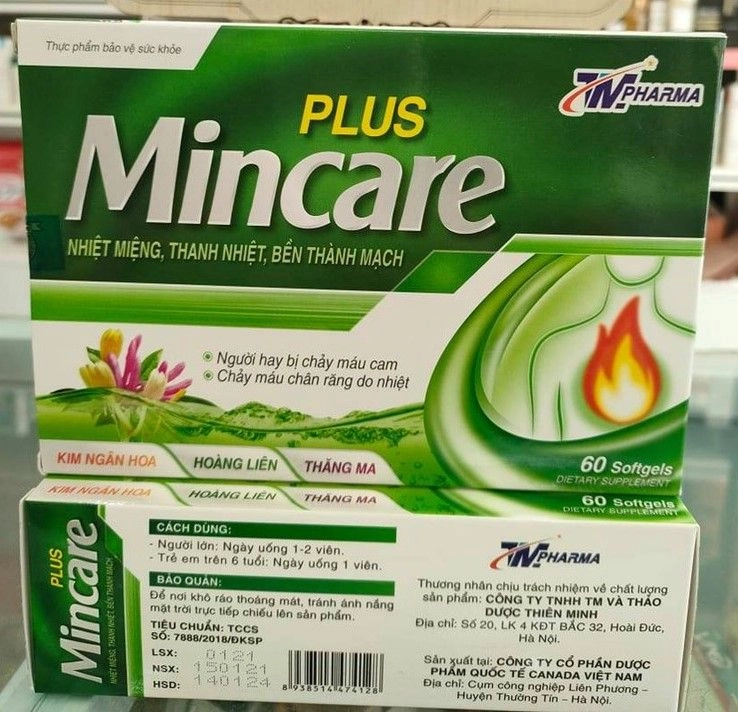 Nhiệt miệng, thanh nhiệt, bền thành mạch Mincare PLUS (Thiên Minh) hộp 6 vỉ x 10 viên nang mềm