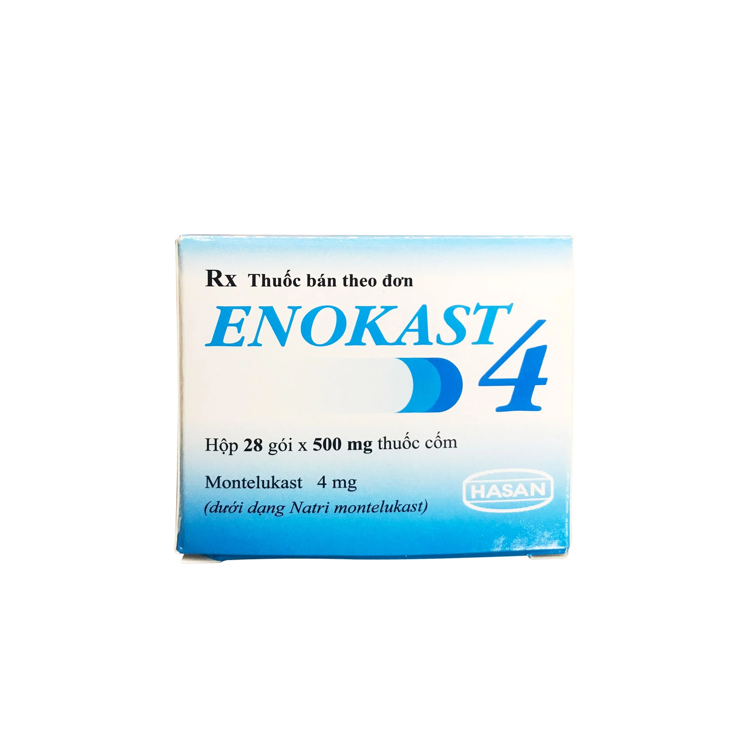 Thuốc trị hen phế quản ENOKAST 4 hộp 28 gói x 500mg thuốc cốm