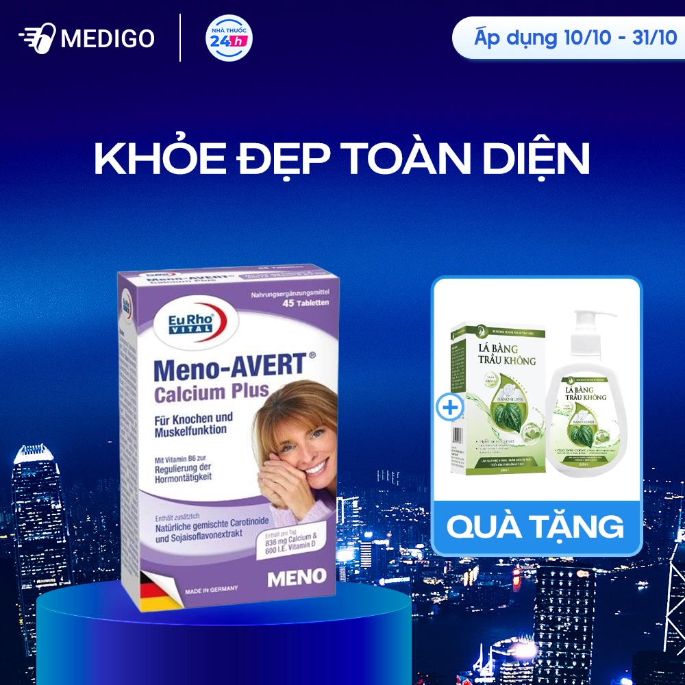 [MUA 1 TẶNG 1] Hỗ trợ cân bằng nội tiết tố nữ EuRho Vital Meno-AVERT Calcium Plus hộp 30 viên