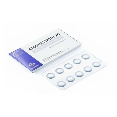 Thuốc điều trị rối loạn lipid máu Atorvastatin 20mg Medipharco hộp 3 vỉ x 10 viên