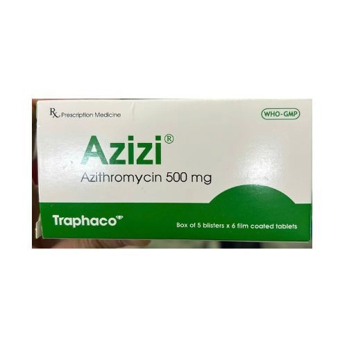 Thuốc kháng sinh Azizi Azithromycin 500mg hộp  5 vỉ x 6 viên