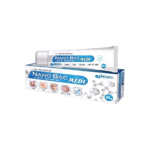 Gel bôi ngoài da tái tạo da, ngăn ngừa sẹo Nano Bạc Medi hộp 1 tuýp 25g