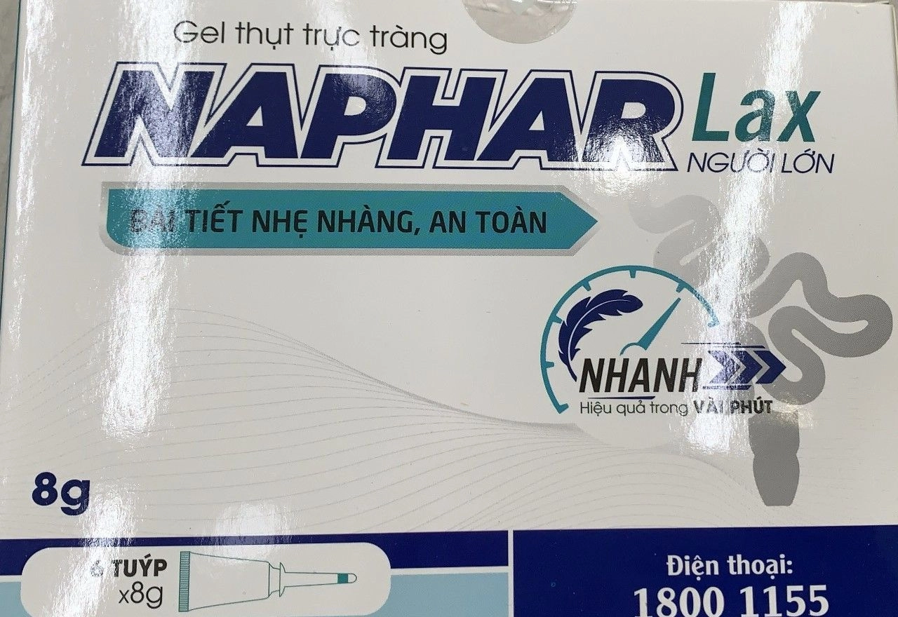 Gel thụt trực tràng NAPHAR LAX Người lớn hộp 6 tuýp x 8g