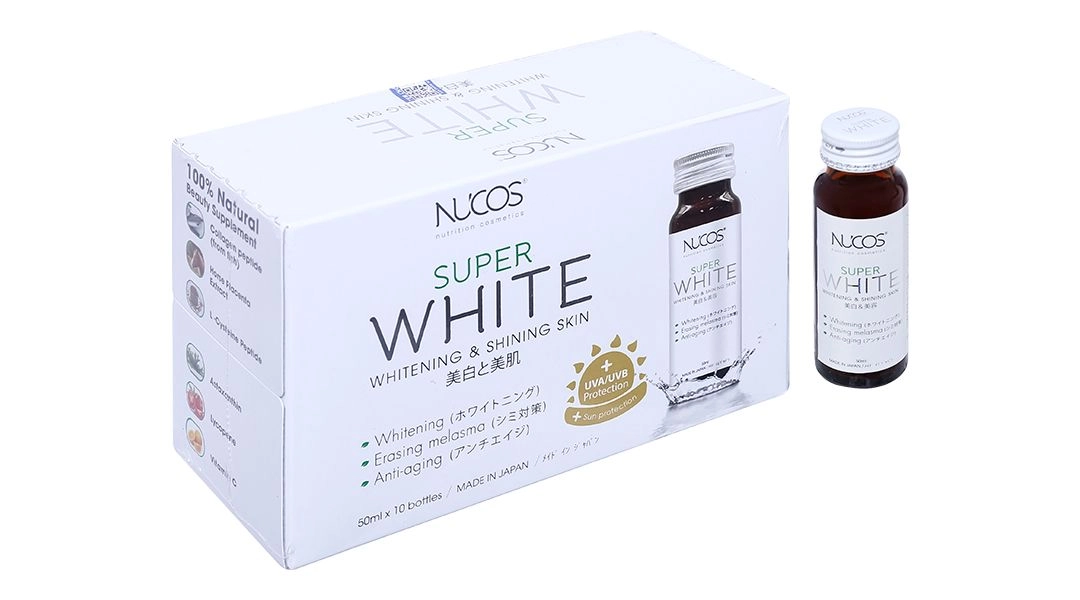 Bổ sung dưỡng chất cho da  Nucos Super White hộp 10 chai