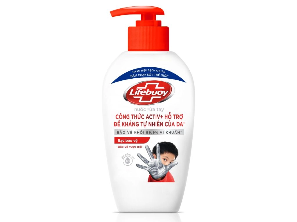 Nước rửa tay Lifebouy Bạc Bảo Vệ (đỏ) chai 180g