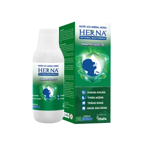 Nước súc miệng họng HERNA (bạc hà) hộp 1 chai 250ml