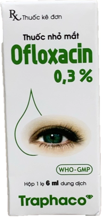 Thuốc nhỏ mắt Ofloxacin 0,3% (TRAPHACO) hộp 1 lọ 6ml
