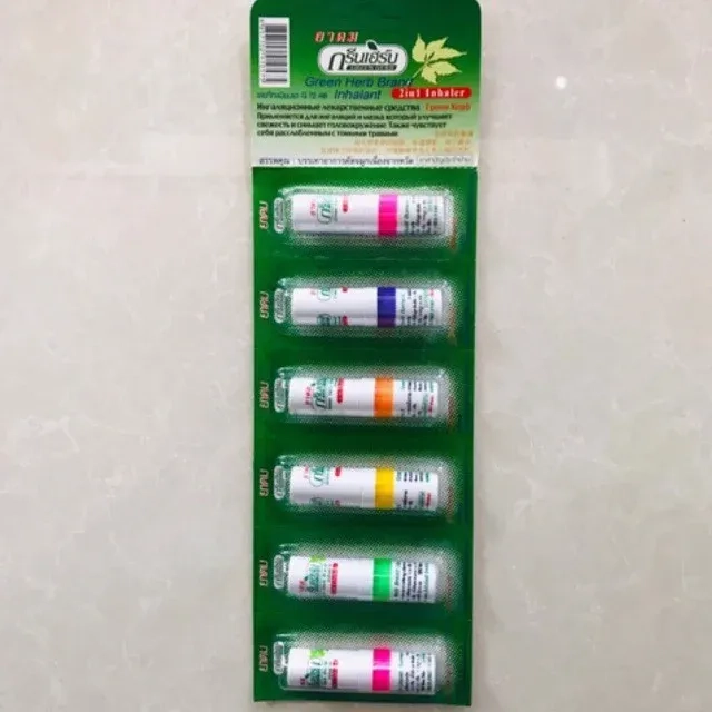 Ống hít mũi Thái GREEN HERB vỉ giấy 6 ống