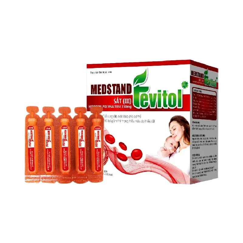 Ống uống bổ sung sắt Medstand Fevitol hộp 4 vỉ x 5 ống x 10ml