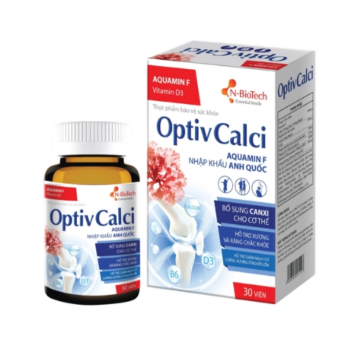Bổ sung canxi cho cơ thể Optiv Calci N-BioTech hộp 1 lọ 30 viên